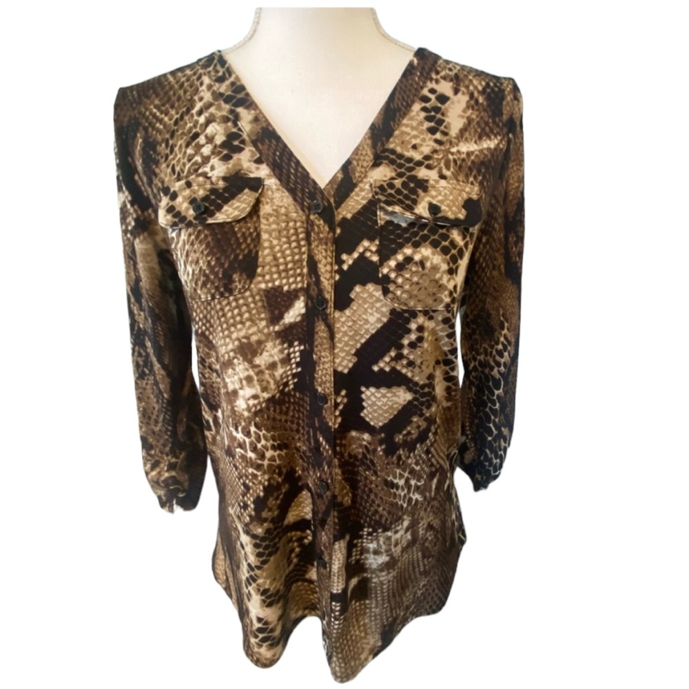 George Brown Snakeskin Print Blouse